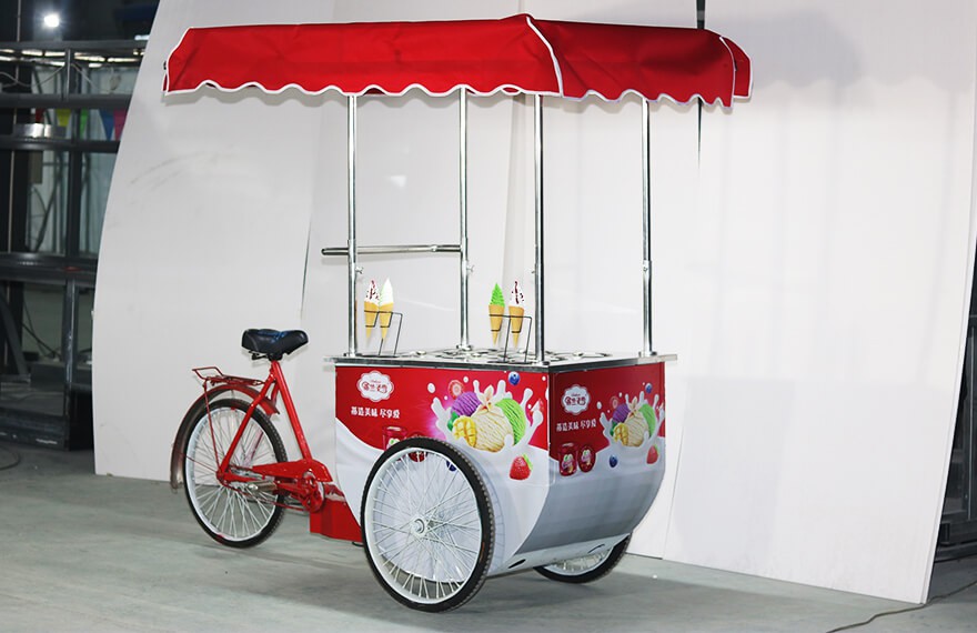 custom ice cream cart freezer