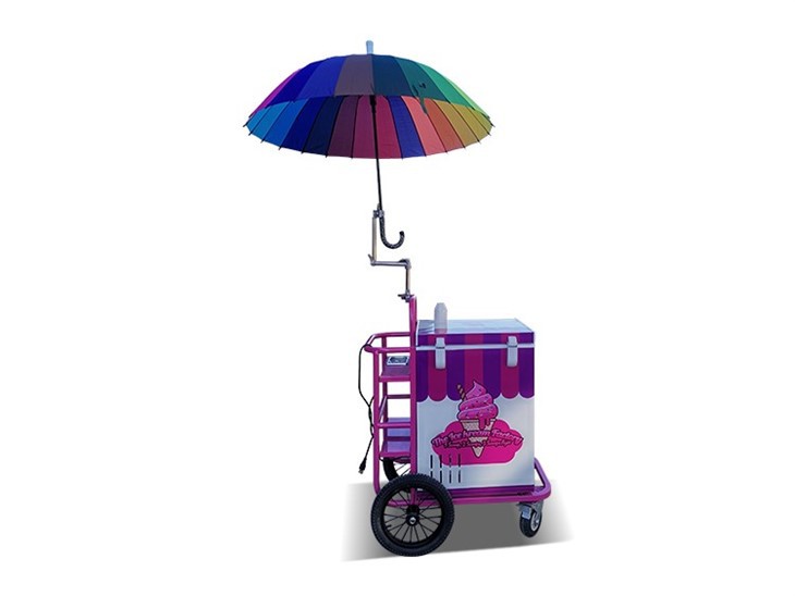 Ice Cream Push Cart With Umbrella
