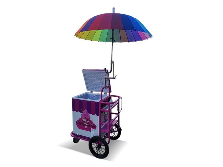 Ice Cream Push Cart With Umbrella